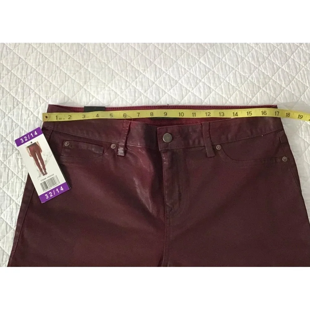 Level 99 Mid Rise Coated Skinny Jeans Forever‎ 32/14 NWT Glam Bikercore Punk NWT